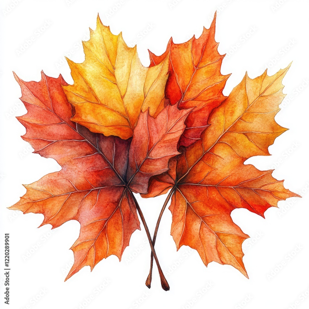 Obraz premium Vibrant autumn leaves in shades of orange and red, showcasing nature's beauty in a seasonal display