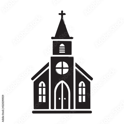 Church building icon. Simple illustration of church building vector icon for web design isolated on white background