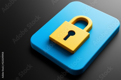 File Icon with Lock in Blue and Yellow