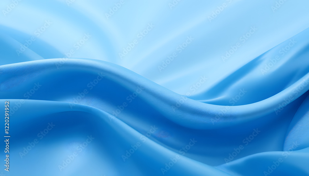 Fototapeta premium High-Resolution 4K Image of Blue Silk Satin Fabric with Gentle Waves, Perfect for Backgrounds, Branding, and Elegant Design Needs.