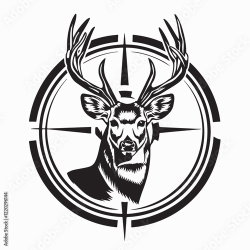 Deer Target Images vector. Black and white Deer Target Images vector isolated on white background.