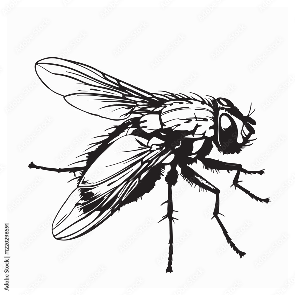 Obraz premium Fly Vector Image. Insect Fly Image vector Isolated on White Background. 