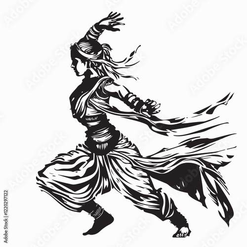 Wallpaper Mural Indian Dance Image Vector. Indian Dance Stock Illustrations on white background. Torontodigital.ca
