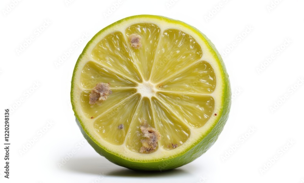 A fresh, halved lime showing texture A fresh, halved lime showing texture