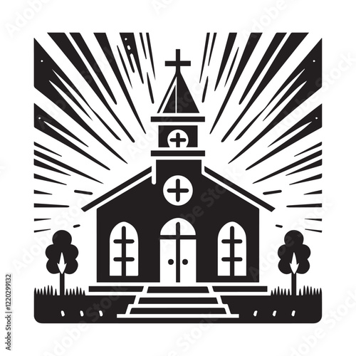 Church building icon. Simple illustration of church building vector icon for web design isolated on white background
