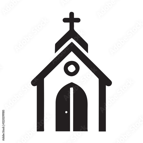 Church building icon. Simple illustration of church building vector icon for web design isolated on white background