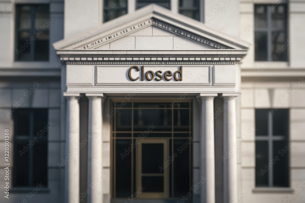 A grand building facade featuring a prominent A grand building facade featuring a prominent