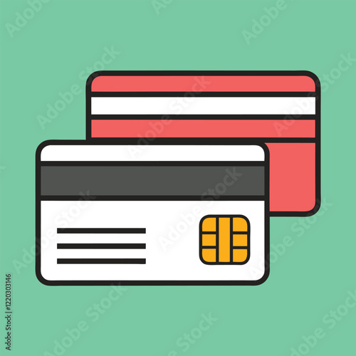Credit Card Icon Vector Art Illustration Design Minimalist and Modern Payment Graphics