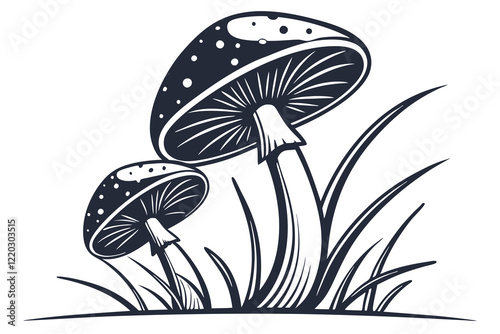 mushrooms in grass