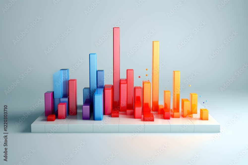Abstract 3D Colorful Data Visualization Bar Chart Graphic Design Abstract 3D Colorful Data Visualization Bar Chart Graphic Design