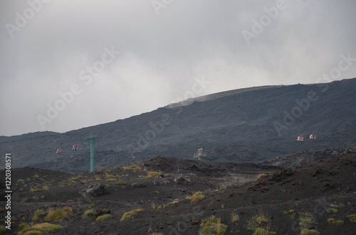 A distinctive and phenomenal landscape on Mount Etna in Sicily photo