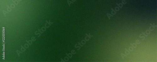 Abstract green background with blurred bokeh lights texture. Pastel dark green gradient foil shimmer with ombre, Rough, grain, noise & Colorful bright spots. Texture of green metallic paper