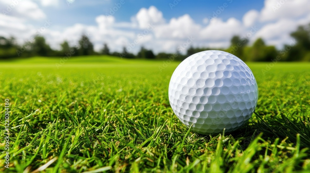 Ready golfer preparing to hit a ball on the green, framed by lush grass and bright skies, perfect for summer and weekend concepts. Ready golfer preparing to hit a ball on the green, framed by lush grass and bright skies, perfect for summer and weekend concepts.
