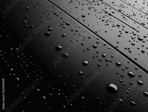 Black grainy powder coating on a metal surface with a rough and tactile texture, creating a plain dark background with a modern aesthetic 