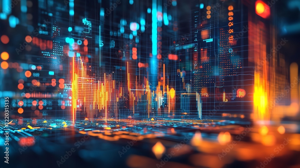 Obraz premium Creative Visual of Business Data Analyzing Technology