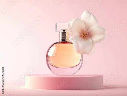 Perfume bottle with flower