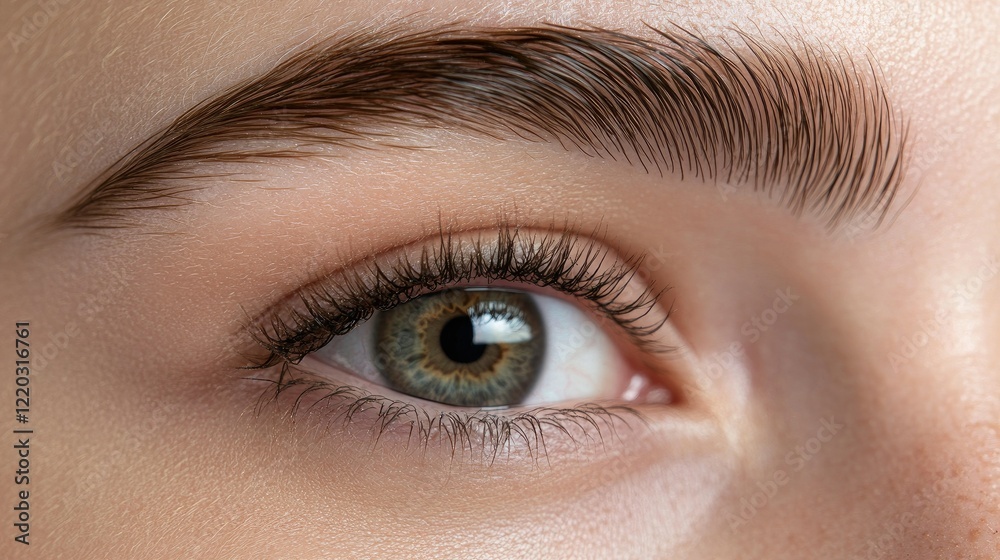 Tattooed eyebrow correction Laser removing permanent makeup from a young woman's brows, close-up of detailed salon procedure Tattooed eyebrow correction Laser removing permanent makeup from a young woman's brows, close-up of detailed salon procedure