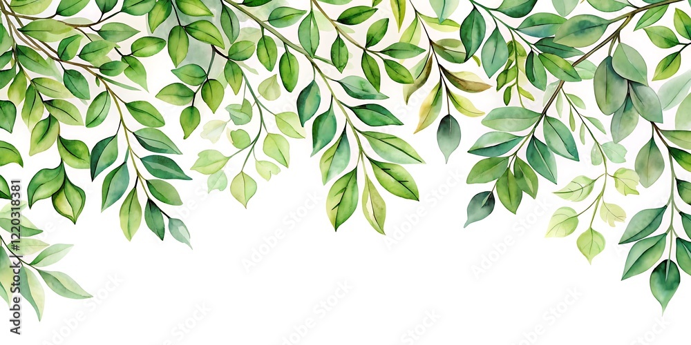 Obraz premium Green leafy tree with many leaves