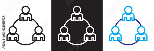 Community icon set. Containing people, relationships, friendship, social, diversity, village, support and community  icons. isolated on white and black background. vector illustration. EPS10