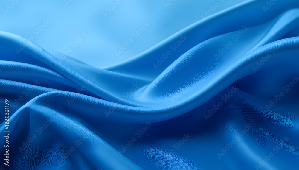 custom made wallpaper toronto digitalLuxurious Blue Silk Satin Fabric with Smooth Flowing Waves, High-Resolution 4K Close-Up, Perfect for Elegant Backgrounds, Fashion, and Textile Design.