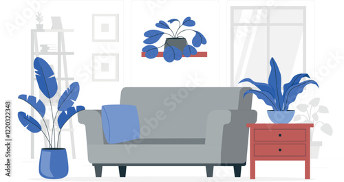 indoor plants Flat Illustrations vector