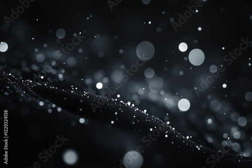 Blurred silver bokeh on black background