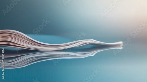 Stack of Papers  Abstract Blue Background  Smooth Texture  Office Supplies  Documents