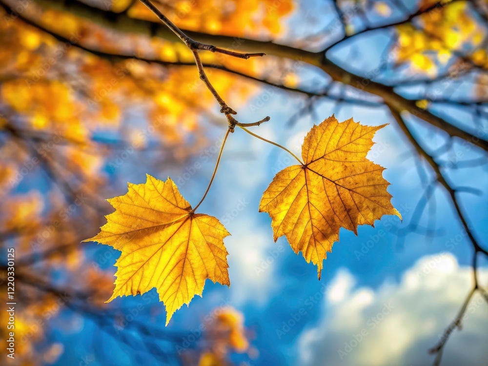 Vibrant yellow leaves blur in a long exposure, showcasing nature's autumnal transformation. Vibrant yellow leaves blur in a long exposure, showcasing nature's autumnal transformation.