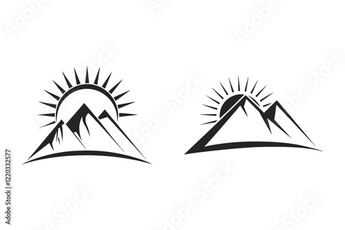  icon of a sun partially hidden behind a mountain