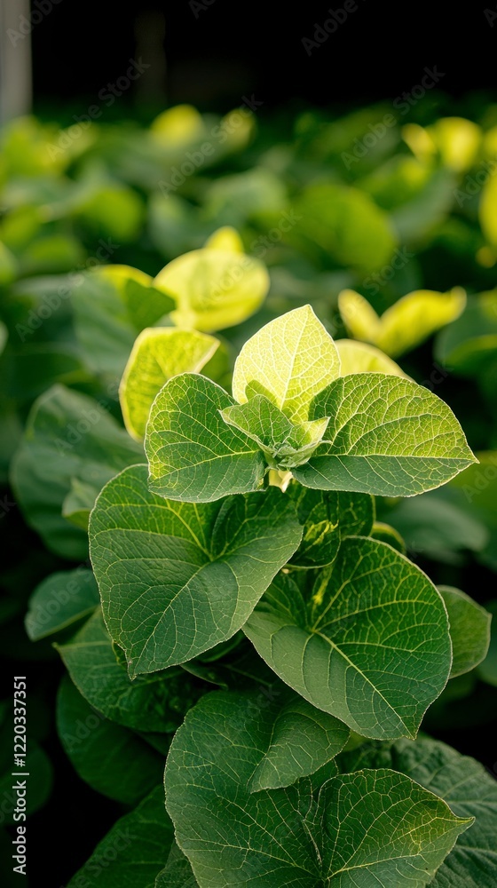 Obraz premium Lush Green Leaves Sunlight Nature Plant Foliage Botany Greenery Spring Summer Gard