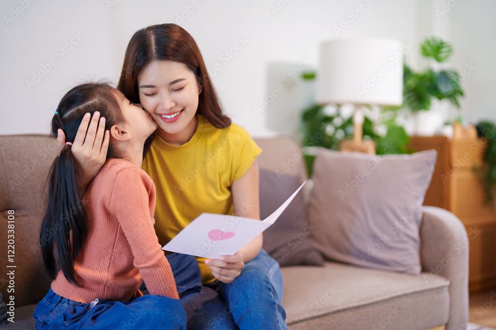 The mother, touched by her daughter’s handmade card, hugs her with love and pride, showing their strong emotional bond. The mother, touched by her daughter’s handmade card, hugs her with love and pride, showing their strong emotional bond.