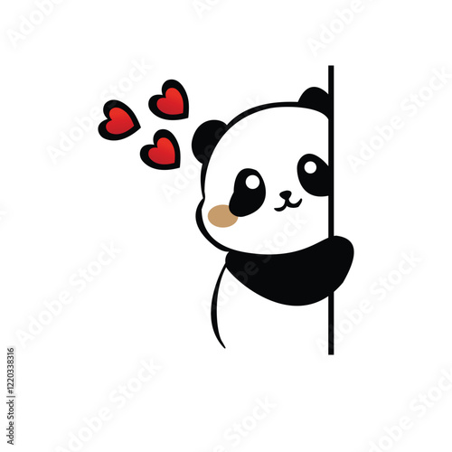 Cartoon cute panda illustration icon