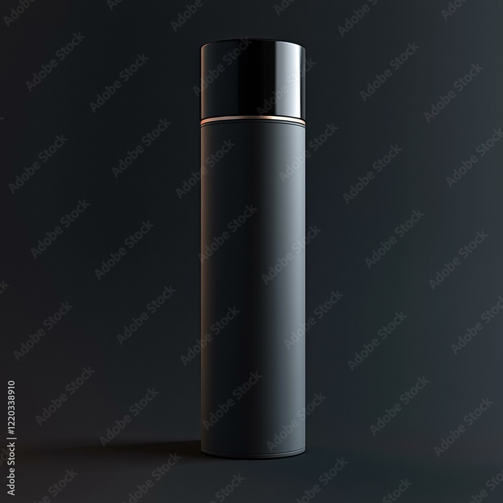 Sleek black container with a subtle gold accent. AI. Sleek black container with a subtle gold accent. AI.