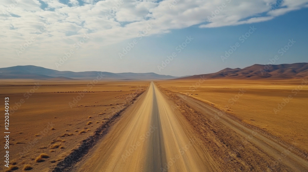 Fototapeta premium Desert Road Stretching to the Horizon