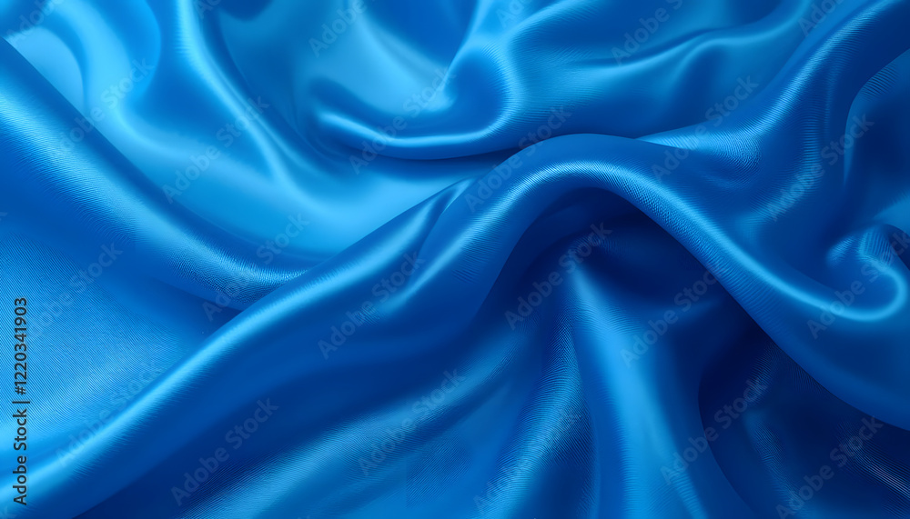 Smooth and Shiny Blue Silk Satin Fabric with Flowing Waves, High-Resolution 4K Close-Up for Luxury Fashion and Elegant Visual Projects. Smooth and Shiny Blue Silk Satin Fabric with Flowing Waves, High-Resolution 4K Close-Up for Luxury Fashion and Elegant Visual Projects.