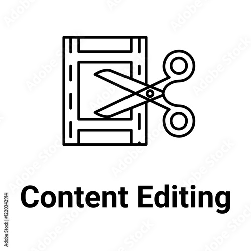 Content Editing Icon. Media Refinement and Creative Revision Illustration for Digital Projects.