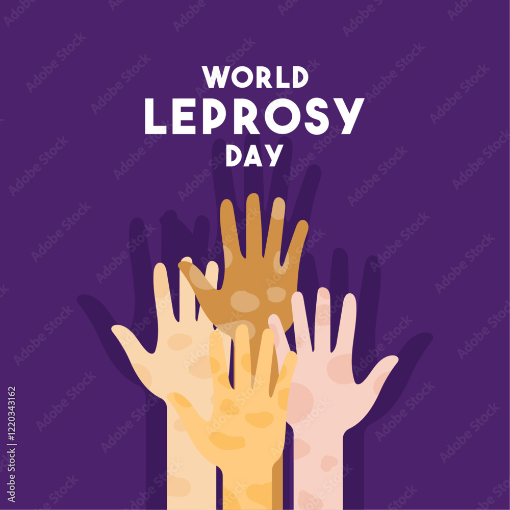 Obraz premium World Leprosy Day. January. Flat design vector. Poster, banner, card, background.