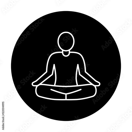 Meditation Icon. Relaxation and Inner Peace Illustration for Mindfulness Practices.