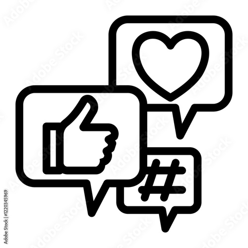 Social Media Icon Outline Style