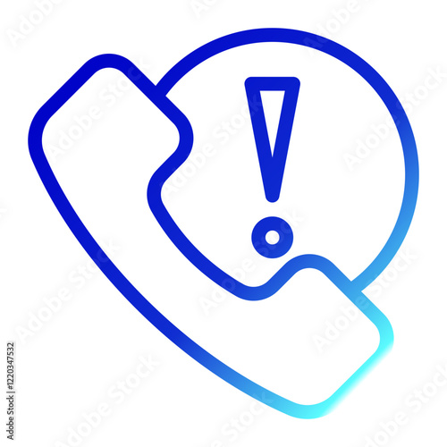 Emergency Call Icon Line Gradient Style for Communication Pack Icon Themes
