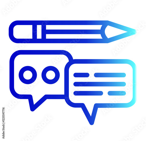Transcription Icon Line Gradient Style for Communication Pack Icon Themes
