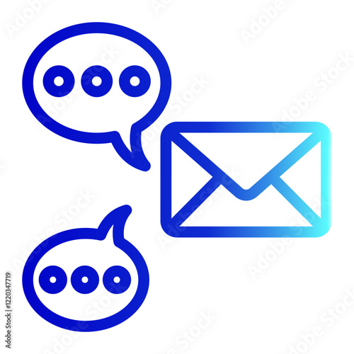 Email Conversations Icon Line Gradient Style for Communication Pack Icon Themes
