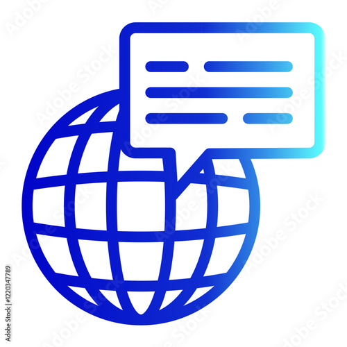 Language Icon Line Gradient Style for Communication Pack Icon Themes
