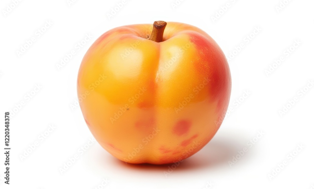 Ripe yellow-orange apple on white background Ripe yellow-orange apple on white background