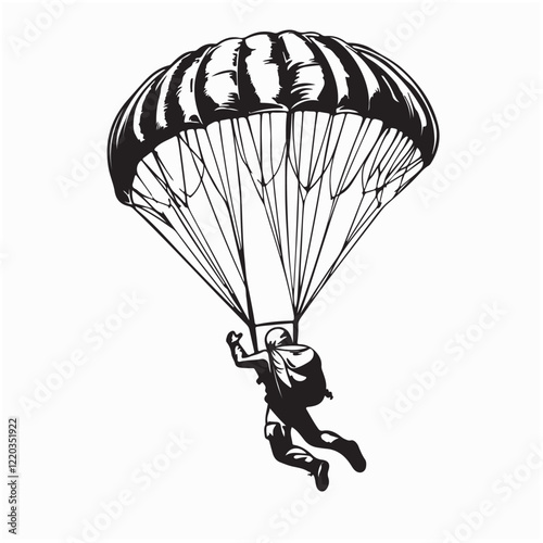 Parachute Jumper Vector image isolated on white background.