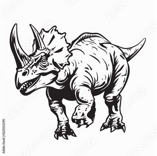 Protoceratops Dinosaur Standing image vector isolated on white background.