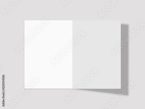 folded card mockups, Invitation mockups, two side brochure mockups