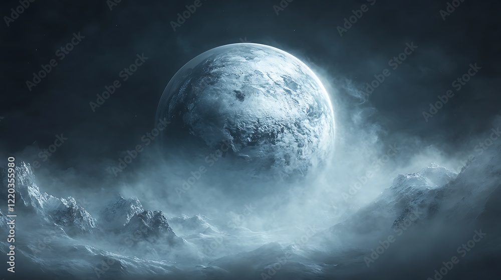 Fototapeta premium 3D rendering of the Earth with clouds around it