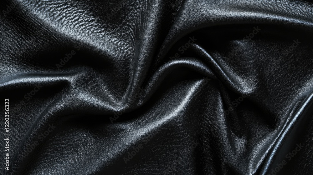 Fototapeta premium High-resolution black leather texture with a natural grain overlay, perfect for luxury design applications