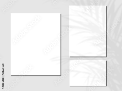 Cards mockup on white background, Wedding cards mockup set